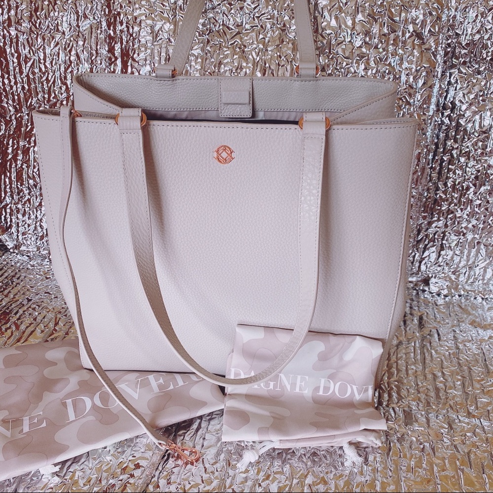 Dagne Dover Allyn Tote Large color Bone Leather
